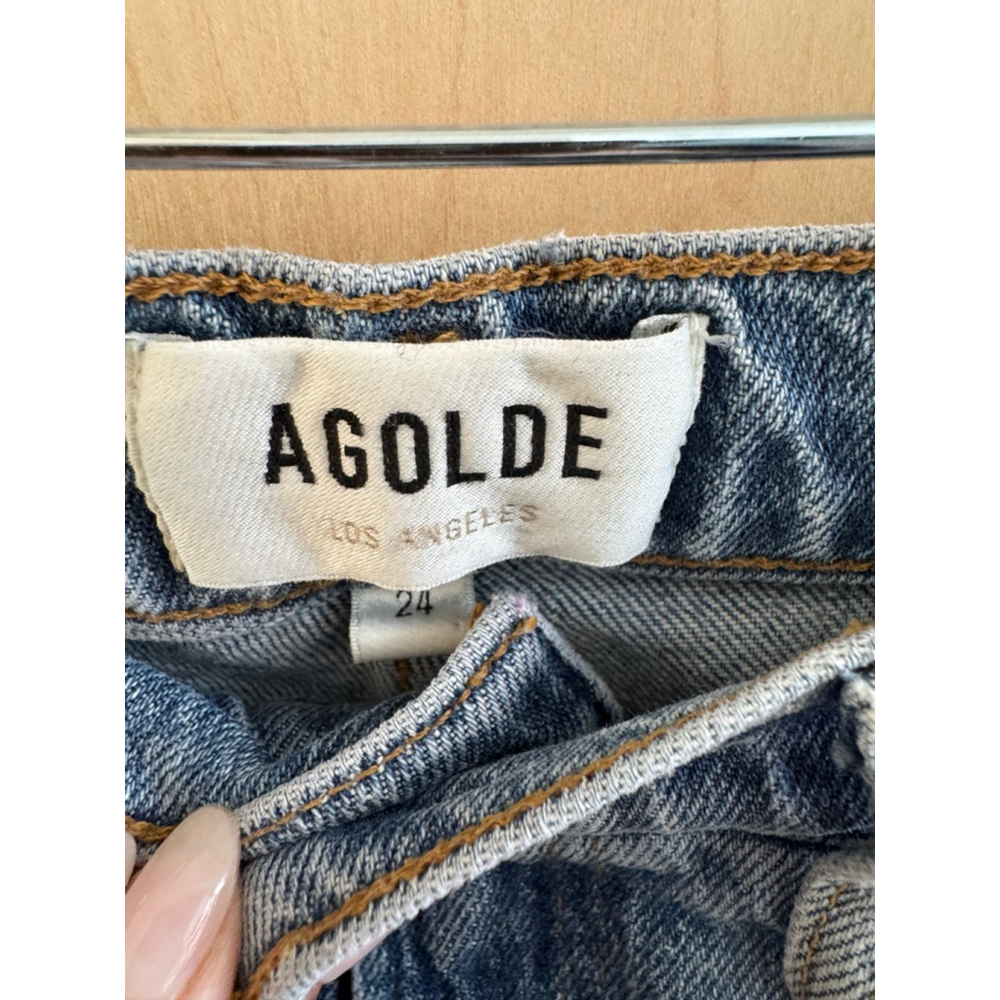 Women's AGOLDE Blue Straight Leg Jeans Size 24 - Picture 2 of 5